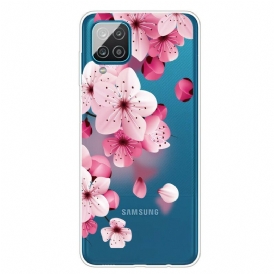 Mobilskal För Samsung Galaxy A12 / M12 Små Rosa Blommor