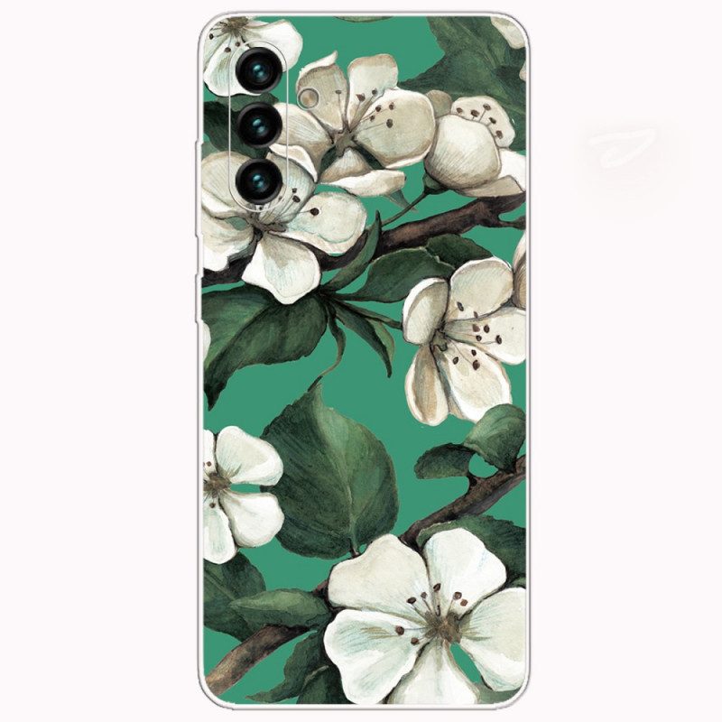 Mobilskal För Samsung Galaxy A13 5G Målade Vita Blommor