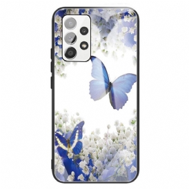Mobilskal För Samsung Galaxy A13 Fjärilar I Härdat Glas