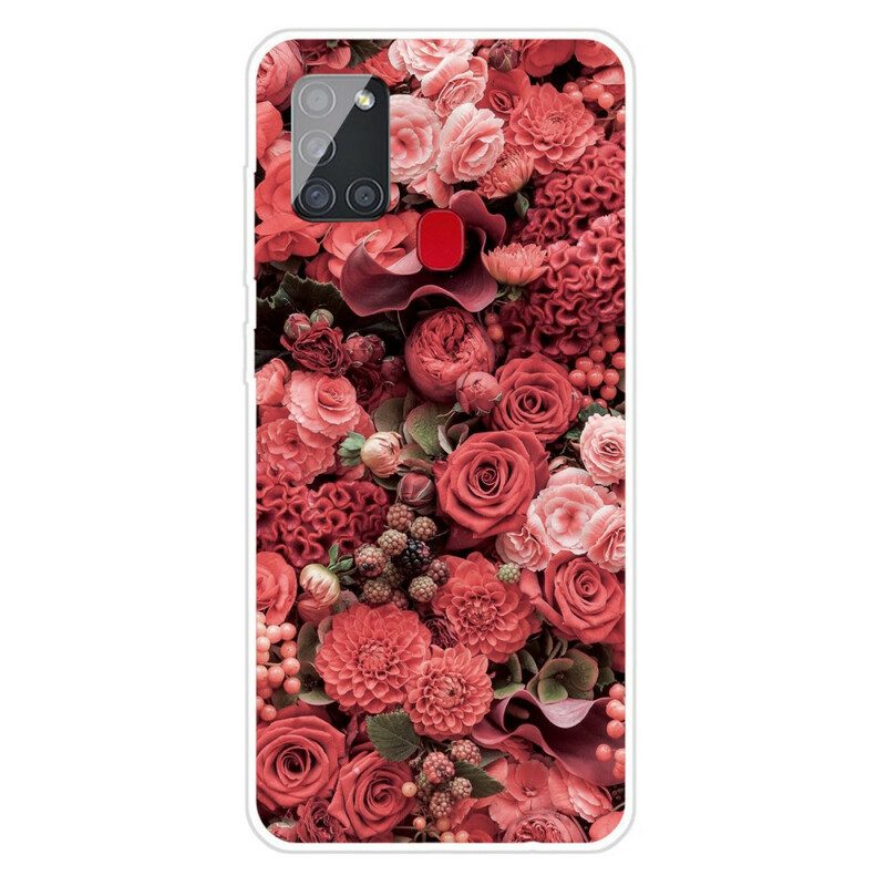 Mobilskal För Samsung Galaxy A21s Intensiva Blommor