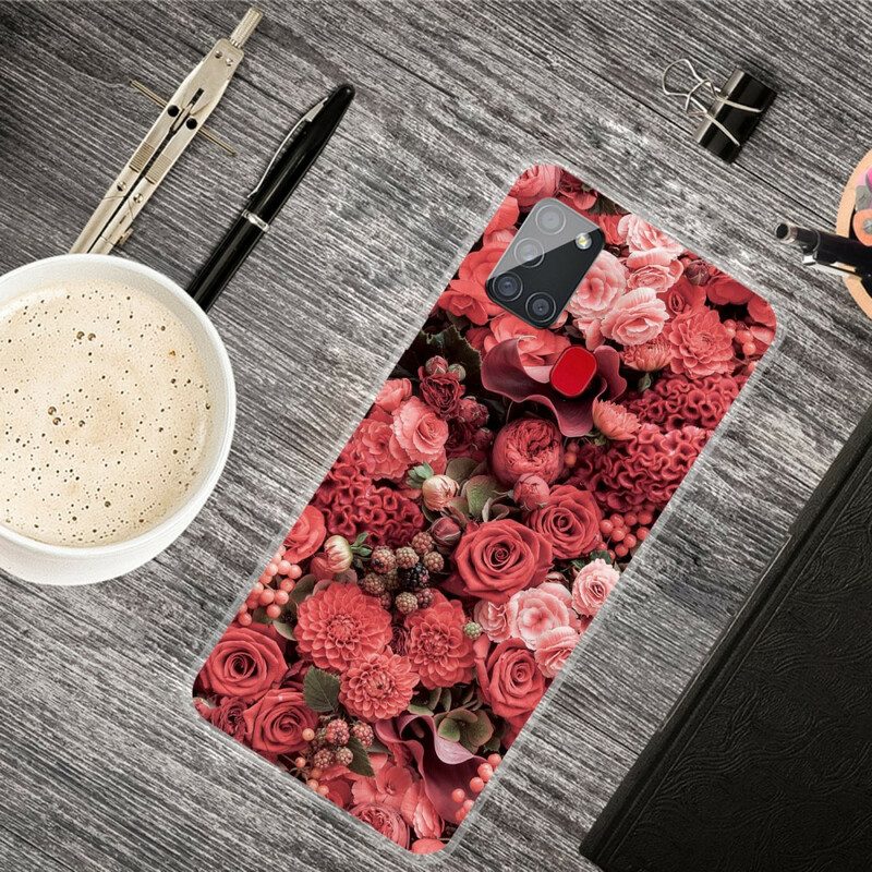 Mobilskal För Samsung Galaxy A21s Intensiva Blommor