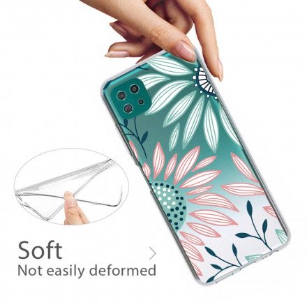 Mobilskal För Samsung Galaxy A22 5G Transparent En Blomma