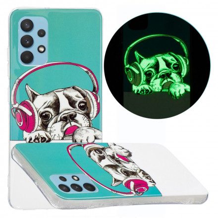 Mobilskal För Samsung Galaxy A32 4G Fluorescerande Hund