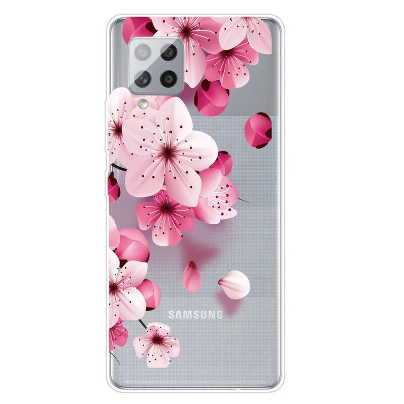 Mobilskal För Samsung Galaxy A42 5G Små Rosa Blommor