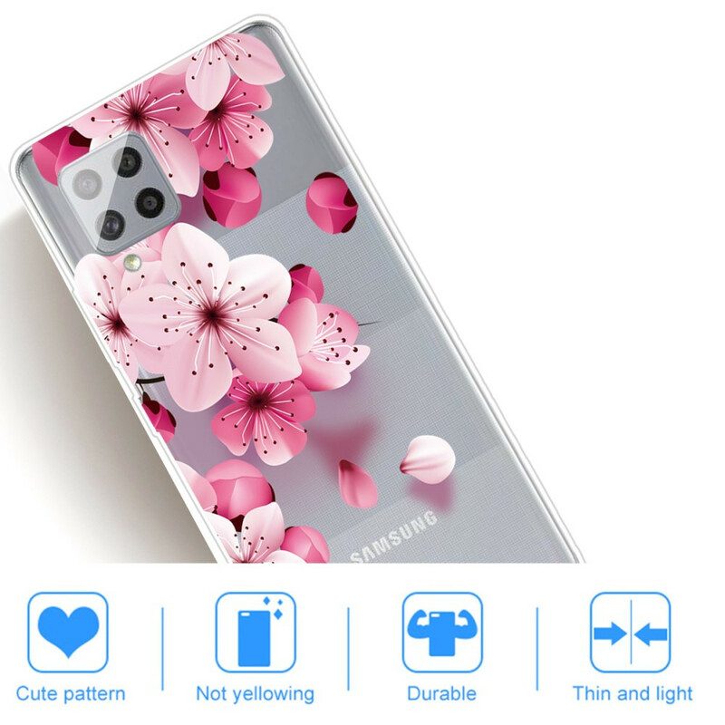 Mobilskal För Samsung Galaxy A42 5G Små Rosa Blommor