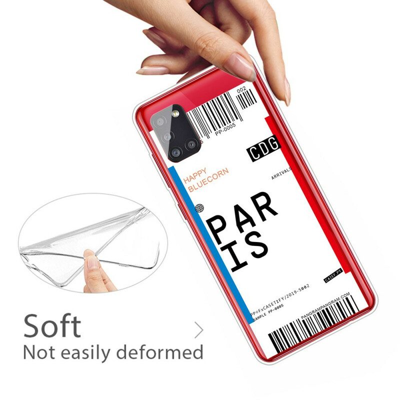 Mobilskal För Samsung Galaxy A51 Boardingkort Till Paris