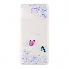 Mobilskal För Samsung Galaxy A51 Transparenta Fjärilar Och Blommor