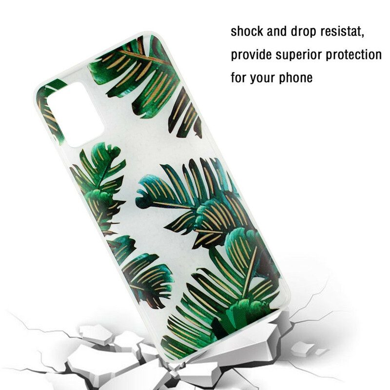Mobilskal För Samsung Galaxy A51 Transparenta Gröna Löv
