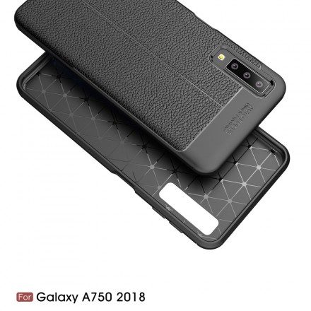 Mobilskal För Samsung Galaxy A7 Double Line Litchi Lädereffekt