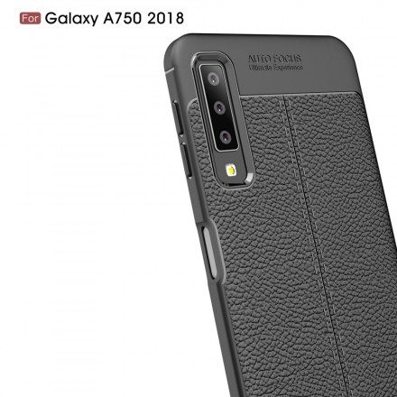 Mobilskal För Samsung Galaxy A7 Double Line Litchi Lädereffekt