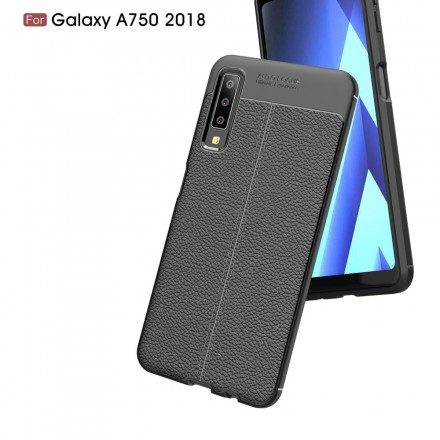 Mobilskal För Samsung Galaxy A7 Double Line Litchi Lädereffekt