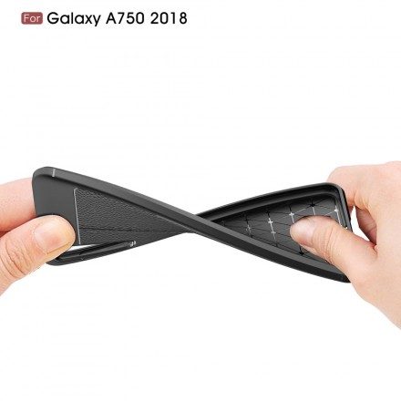 Mobilskal För Samsung Galaxy A7 Double Line Litchi Lädereffekt