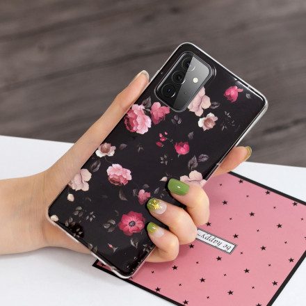 Mobilskal För Samsung Galaxy A72 4G / 5G Fluorescerande Blomsterserie