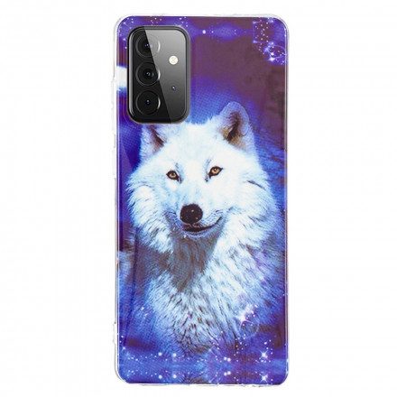 Mobilskal För Samsung Galaxy A72 4G / 5G Fluorescerande Wolf Series