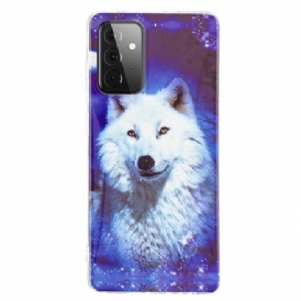 Mobilskal För Samsung Galaxy A72 4G / 5G Fluorescerande Wolf Series