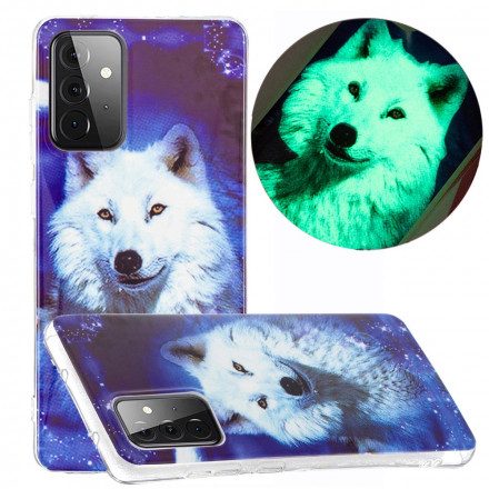 Mobilskal För Samsung Galaxy A72 4G / 5G Fluorescerande Wolf Series