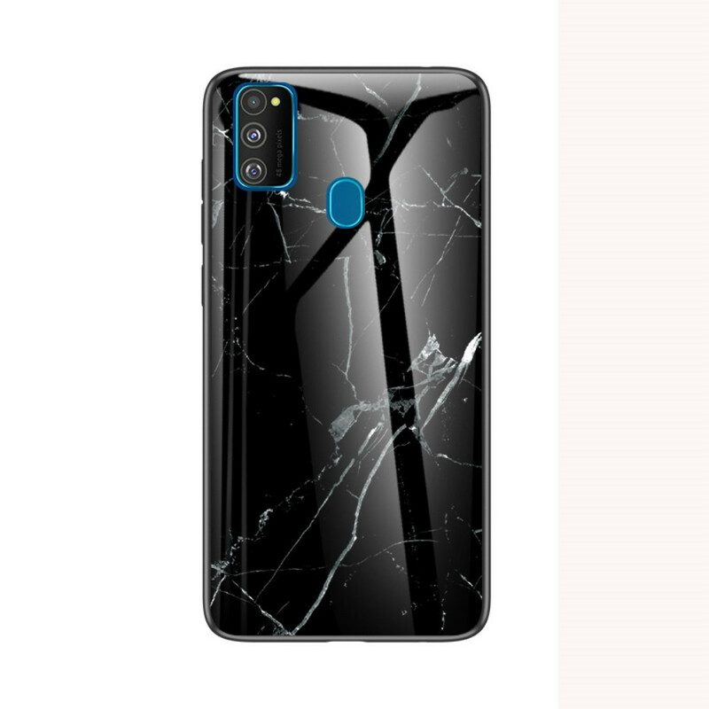 Mobilskal För Samsung Galaxy M21 Premium Färg Härdat Glas