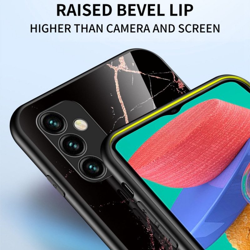 Mobilskal För Samsung Galaxy M23 5G Marmorfärger Härdat Glas