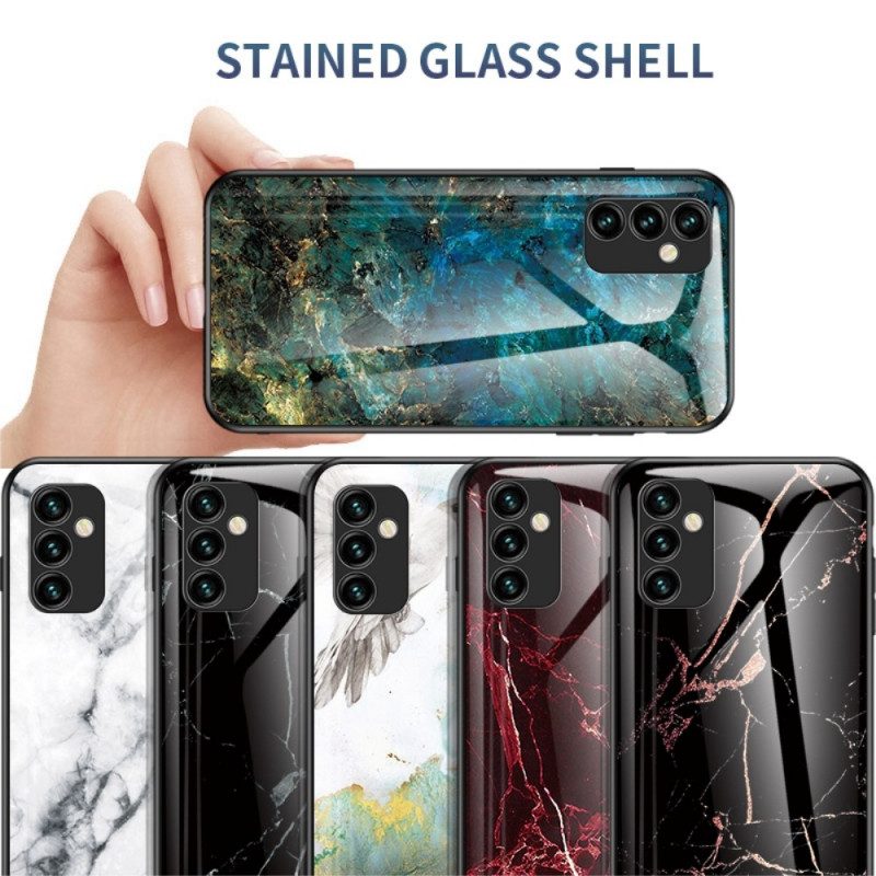 Mobilskal För Samsung Galaxy M23 5G Marmorfärger Härdat Glas