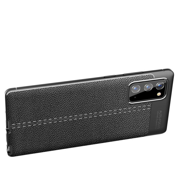 Mobilskal För Samsung Galaxy Note 20 Double Line Litchi Lädereffekt
