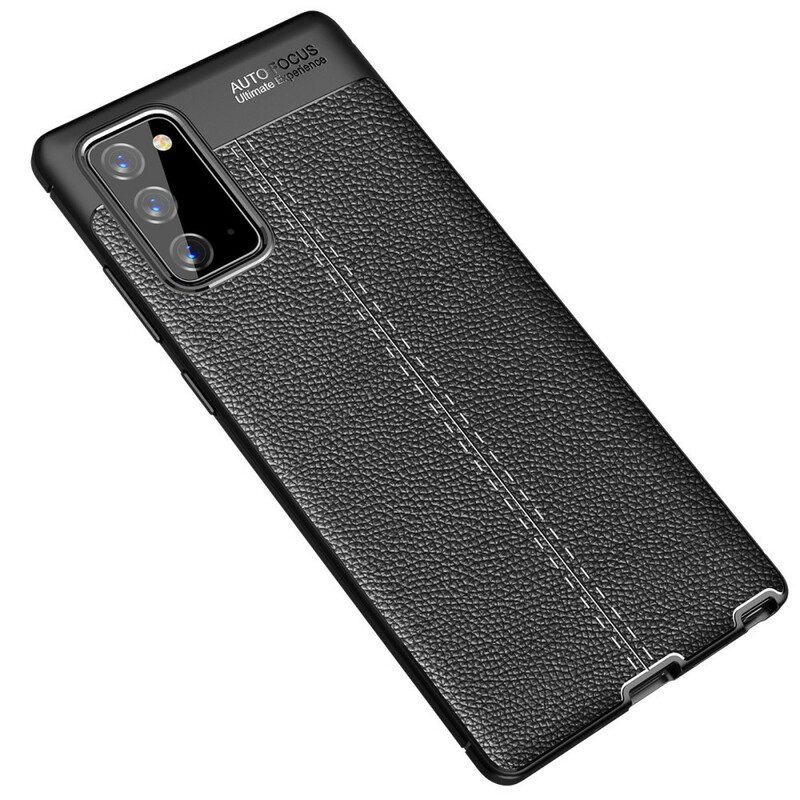 Mobilskal För Samsung Galaxy Note 20 Double Line Litchi Lädereffekt