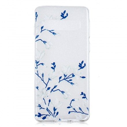 Mobilskal För Samsung Galaxy S10 Vita Blommor