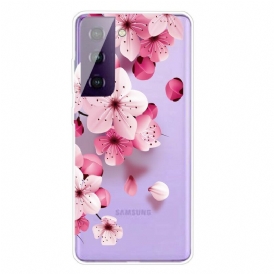 Mobilskal För Samsung Galaxy S21 FE Små Rosa Blommor