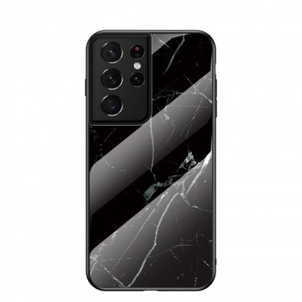 Mobilskal För Samsung Galaxy S21 Ultra 5G Marmorfärger Härdat Glas