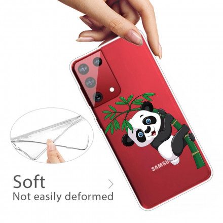 Mobilskal För Samsung Galaxy S21 Ultra 5G Panda På Bambu