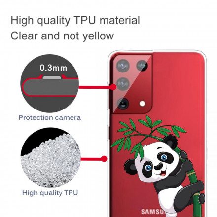 Mobilskal För Samsung Galaxy S21 Ultra 5G Panda På Bambu