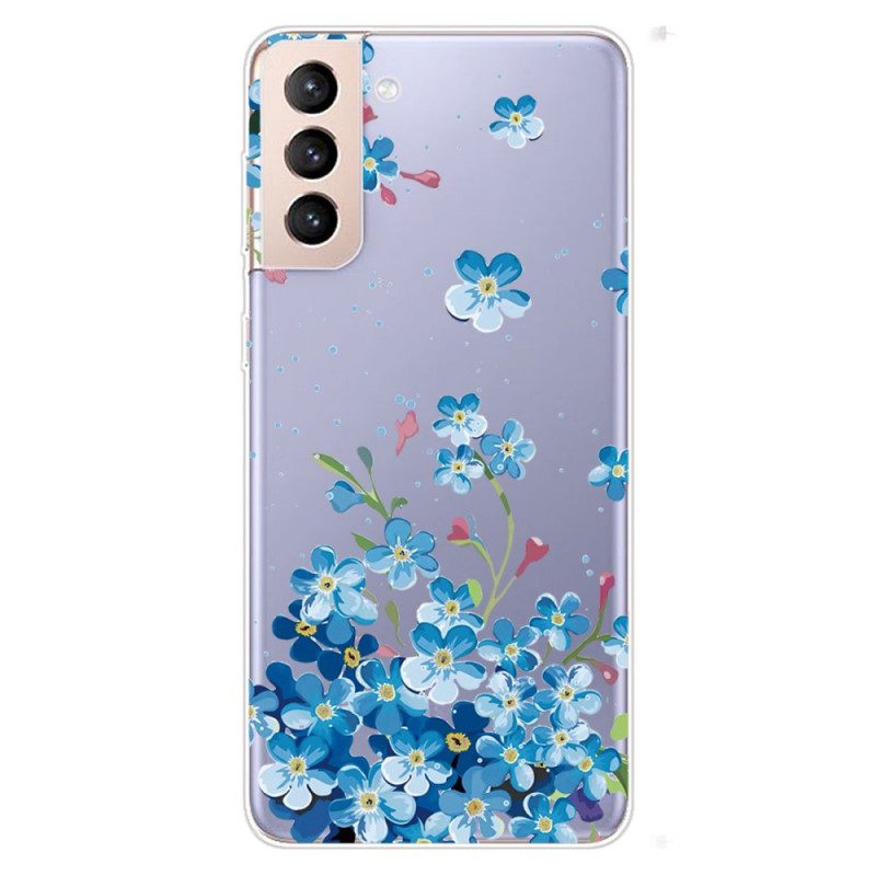 Mobilskal För Samsung Galaxy S22 5G Blå Blommor