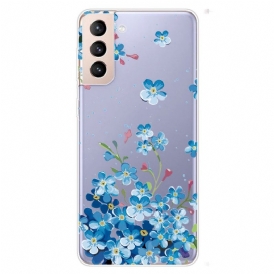 Mobilskal För Samsung Galaxy S22 5G Blå Blommor