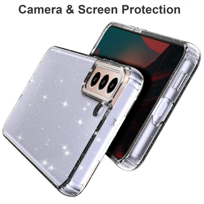 Mobilskal För Samsung Galaxy S22 5G Transparent Glitterdesign