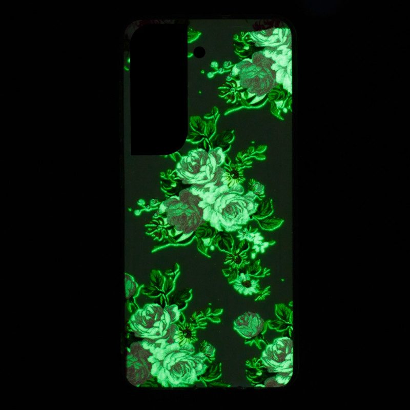 Mobilskal För Samsung Galaxy S22 Plus 5G Fluorescerande Frihetsblommor