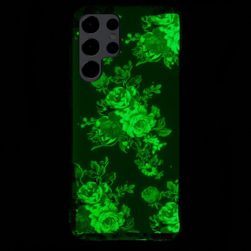 Mobilskal För Samsung Galaxy S22 Ultra 5G Fluorescerande Frihetsblommor