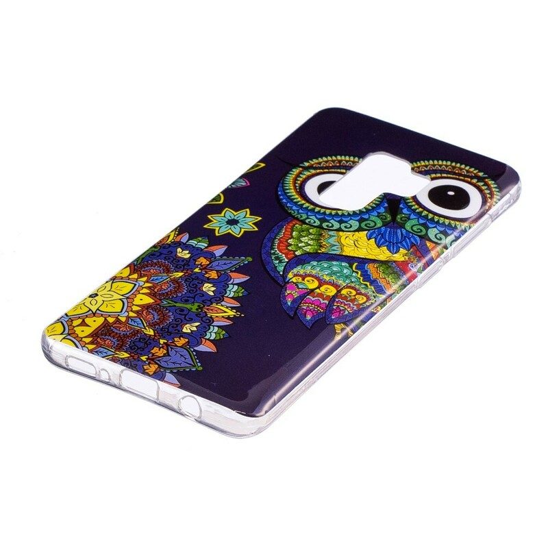 Mobilskal För Samsung Galaxy S9 Fluorescerande Uggla Mandala