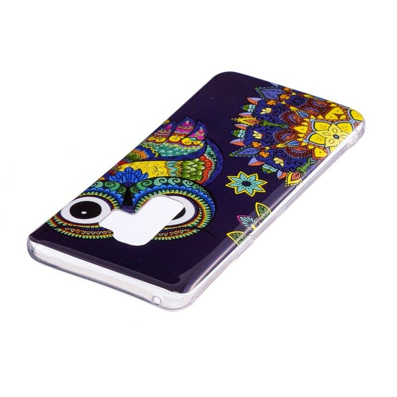 Mobilskal För Samsung Galaxy S9 Fluorescerande Uggla Mandala
