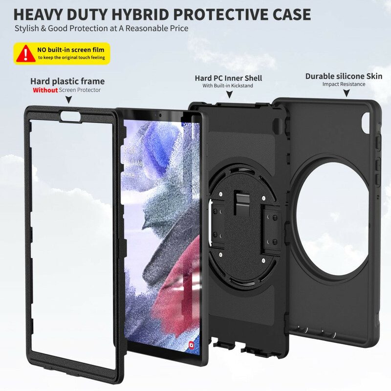Mobilskal För Samsung Galaxy Tab A7 Lite Skyddsfodral Trippelt Skydd Med Rem Och Hållare