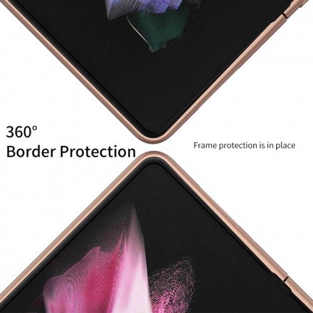 Mobilskal För Samsung Galaxy Z Fold 3 5G Gkk Baksida Vävt Läder