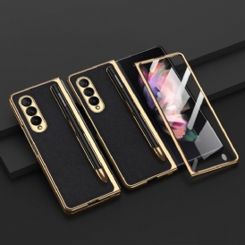 Mobilskal För Samsung Galaxy Z Fold 3 5G Skyddsfodral Gkk Skärmskydd Och Pennhållare
