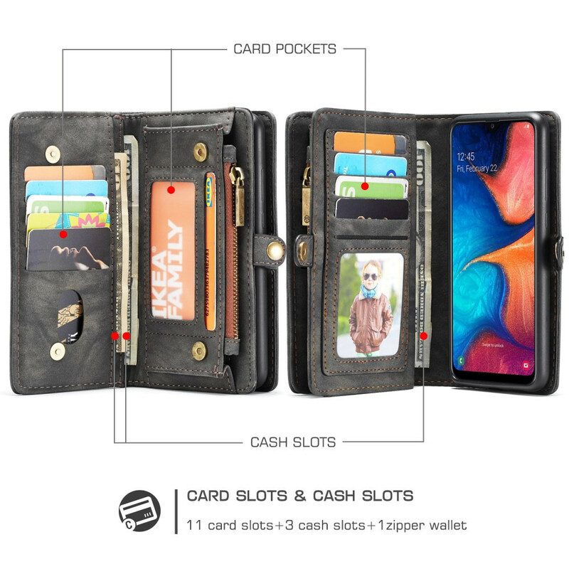 Mobilskal Folio-fodral För Samsung Galaxy A30 / A20 Caseme Avtagbar