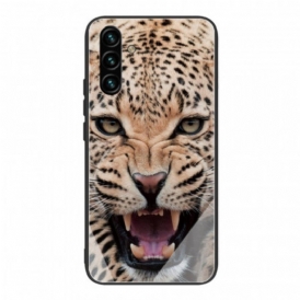 Mobilskal Samsung Galaxy A13 5G / A04s Leopard Härdat Glas