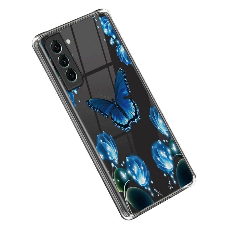 Mobilskal Samsung Galaxy S23 5G Blå Fjärilar