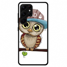 Mobilskal Samsung Galaxy S23 Ultra 5G Bad Owl Härdat Glas