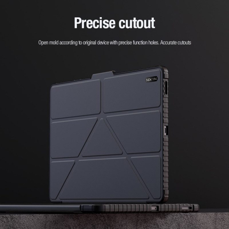 Samsung Galaxy Tab S10 Fe Plus Nillkin-stötfångare Med Origami-stativ Och Glidande Skydd