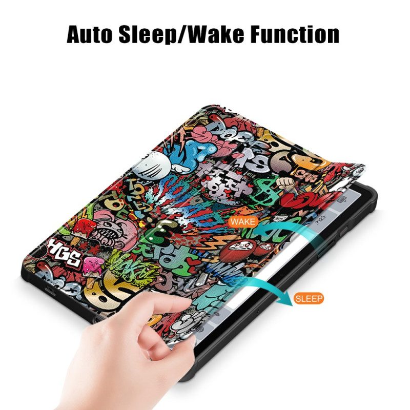 Samsung Galaxy Tab S10 Plus Transparent Baksida Med Graffitimönster