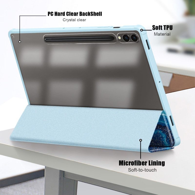 Samsung Galaxy Tab S10 Plus Transparent Baksida Med Vågmönster