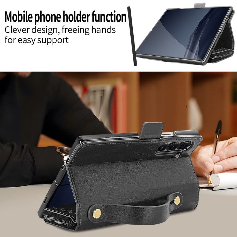 Samsung Galaxy Z Fold 7 Fodral Med Dragkedja Och Rem