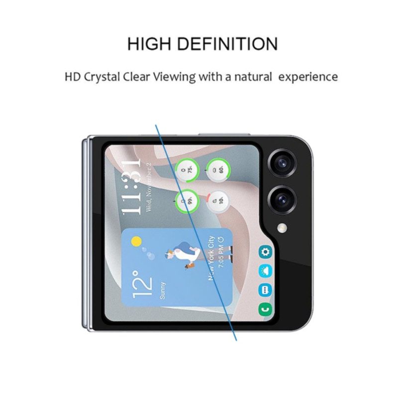 Skärmskydd I Härdat Glas För Samsung Galaxy Z Flip 7 Fe / Z Flip 6. Svarta Ramar