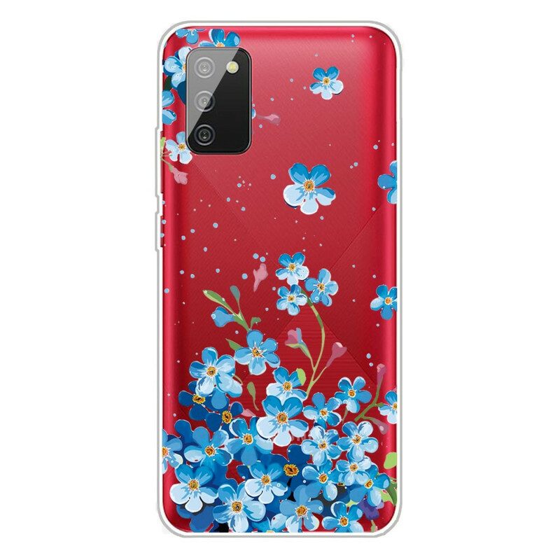 Skal För Samsung Galaxy A02s Blå Blommor